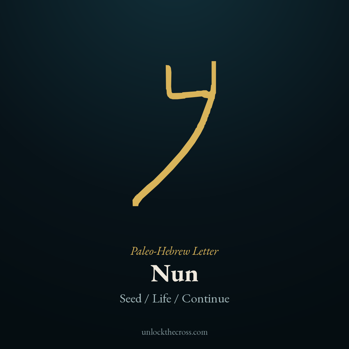 Paleo-Hebrew letter Nun — Seed / Life / Continue