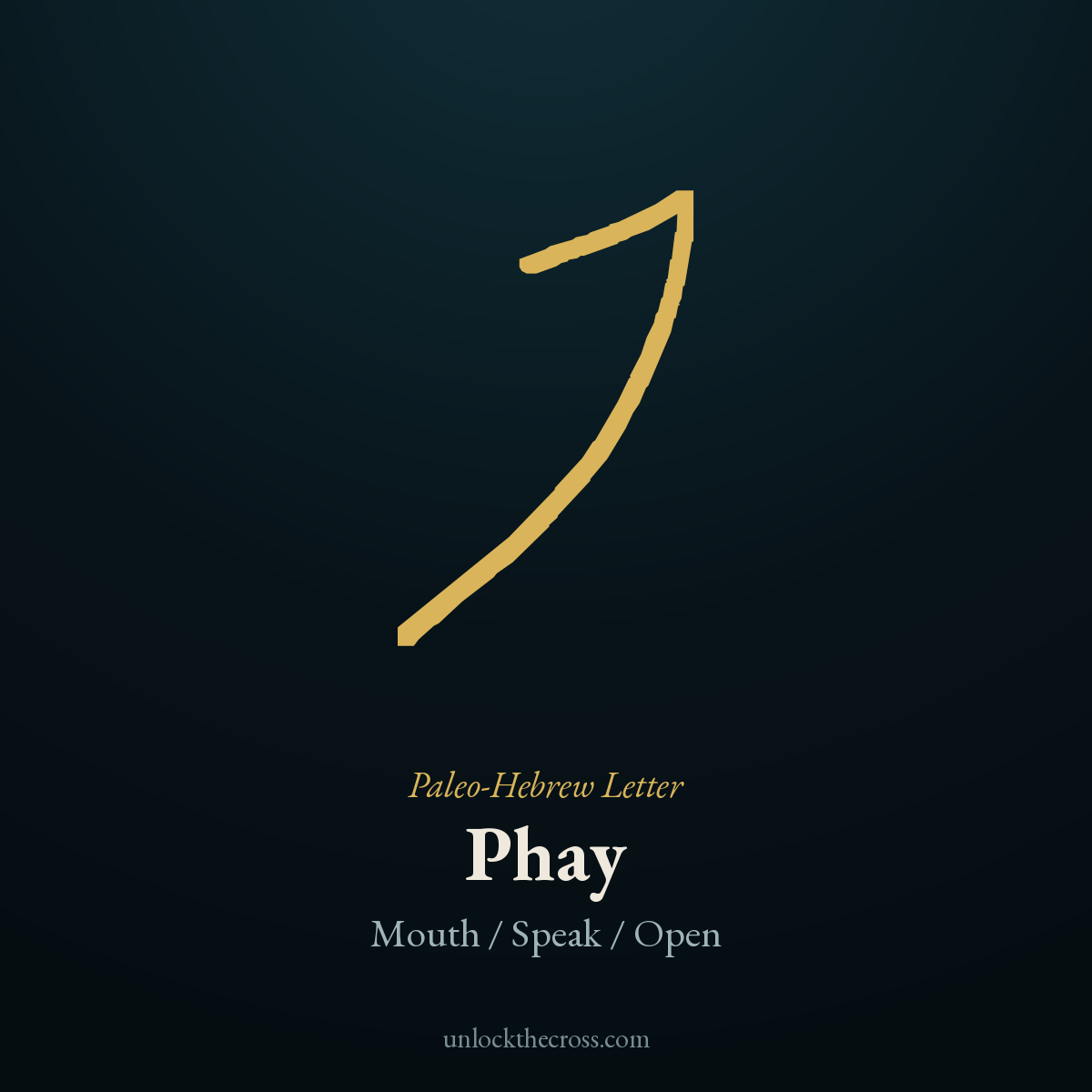 Paleo-Hebrew letter Phay — Mouth / Speak / Open