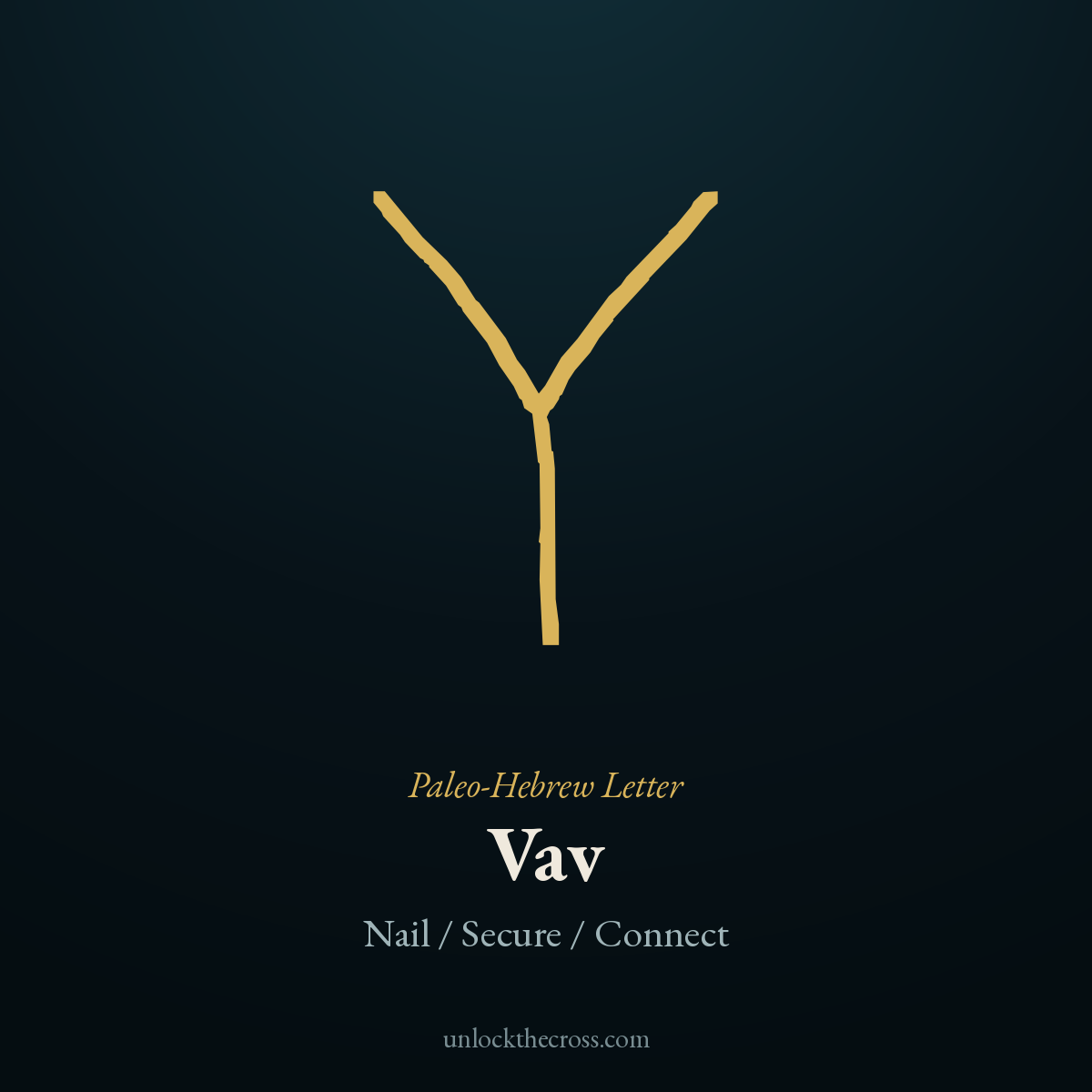 Paleo-Hebrew letter Vav — Nail / Secure / Connect