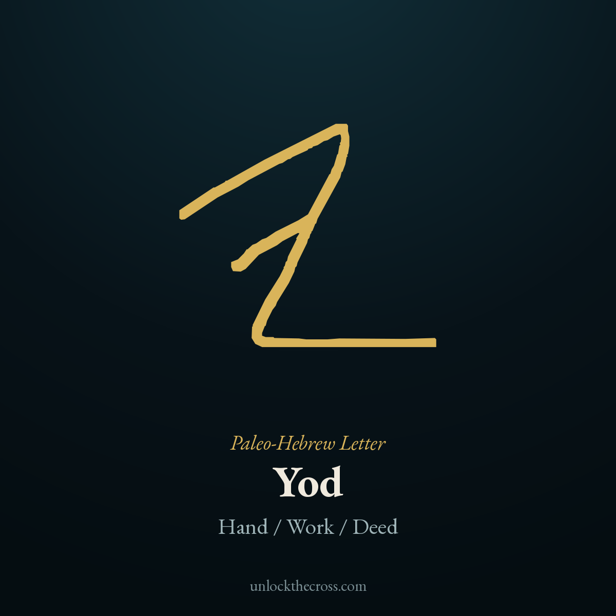 Paleo-Hebrew letter Yod — Hand / Work / Deed